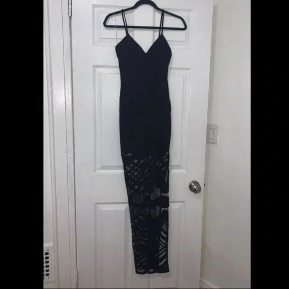 Fashion Nova Dresses Fashion Nova Black Lace Maxi Dress With